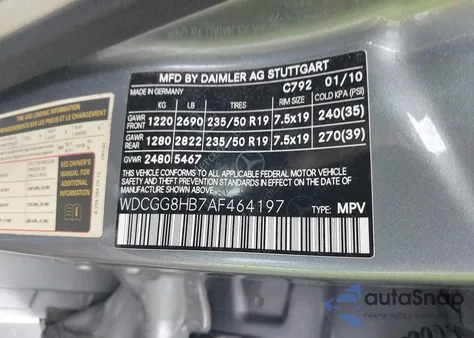 2010 Mercedes-Benz Glk 350 4Matic из США, поврежденный, VIN WDCGG8HB7AF464197